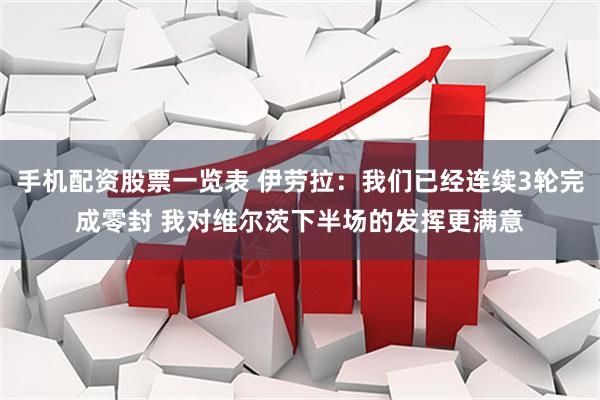 手机配资股票一览表 伊劳拉：我们已经连续3轮完成零封 我对维尔茨下半场的发挥更满意